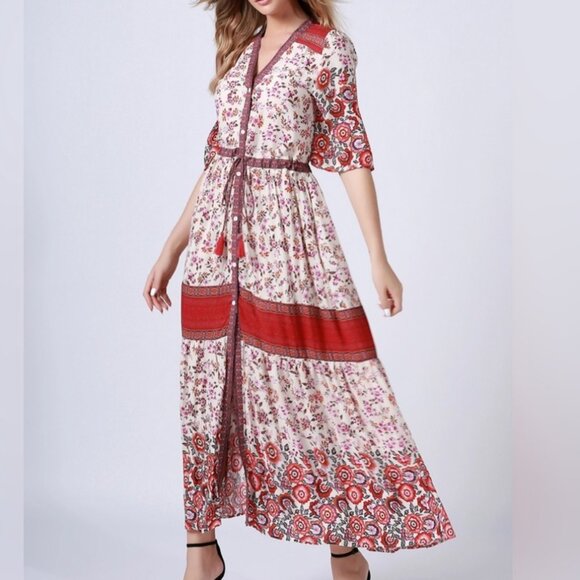 Aly Daly Dresses & Skirts - Aly Daly Flora Bianca Style Maxi Dress